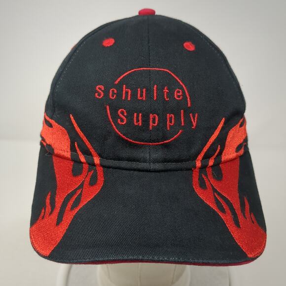 Schulte Supply Strapback Baseball Cap Black One Size Adjustable Embroidered Otto - Picture 2 of 10